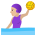 🤽🏼‍♀️ woman playing water polo: medium-light skin tone display on JoyPixels